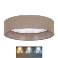 Brilagi - LED Kattovalo VELVET LED/12W/230V d. 30 cm 3000K/4000K/6400K ruskea