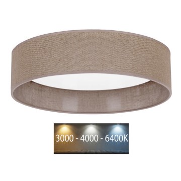 Brilagi - LED Kattovalo VELVET LED/24W/230V halk.40 cm 3000/4000/6400K ruskea