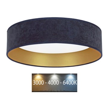 Brilagi - LED-kattovalo VELVET LED/24W/230V halk 40 cm 3000/4000/6400K sininen/kulta