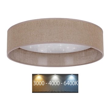Brilagi - LED Kattovalo VELVET STAR LED/24W/230V d. 40 cm 3000K/4000K/6400K ruskea