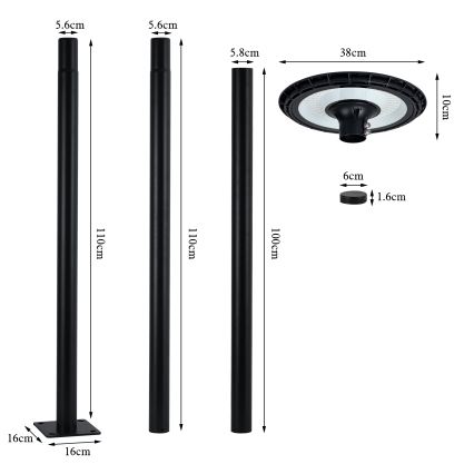 Brilagi - LED-katuvalo URBANSPARK LED/120W/230V musta IP65