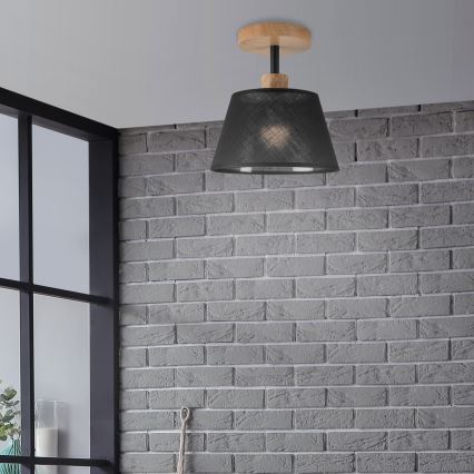 Brilagi - LED  Kiinteä kattokruunu ANTHONY 1xE14/60W/230V tammi/musta