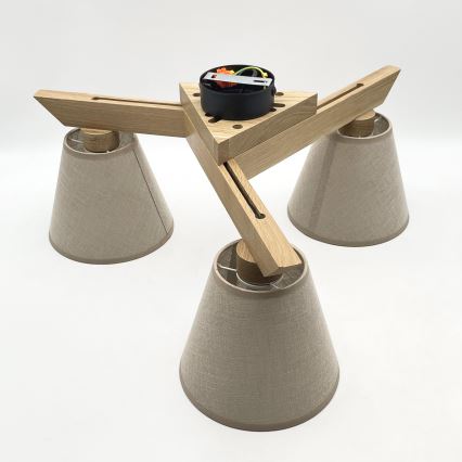 Brilagi - LED  Kiinteä kattokruunu ANTHONY 3xE14/40W/230V tammi/beige