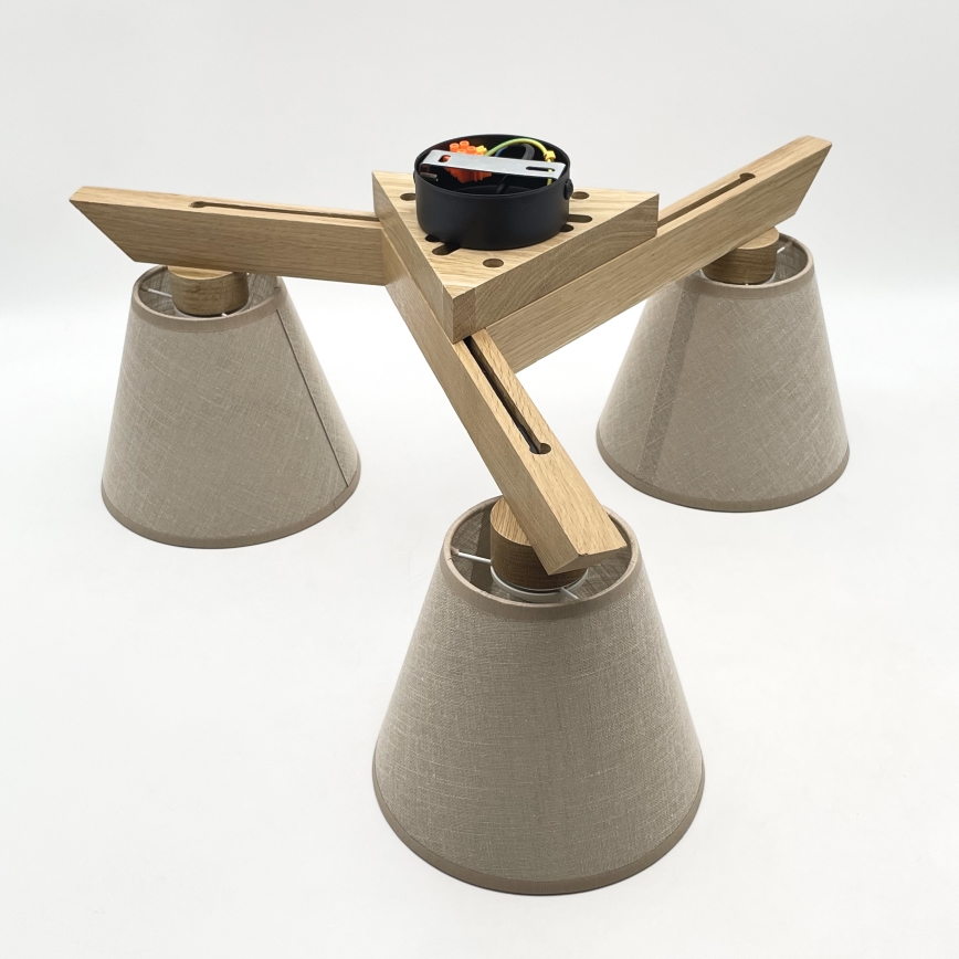 Brilagi - LED  Kiinteä kattokruunu ANTHONY 3xE14/40W/230V tammi/beige