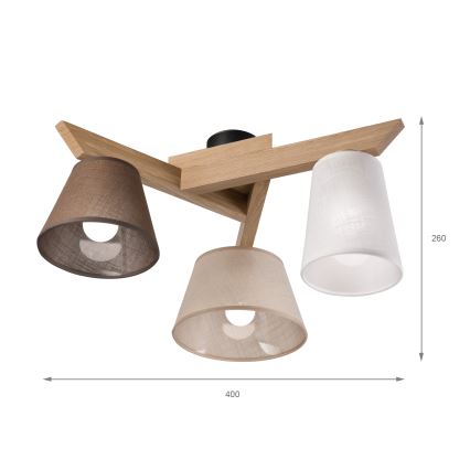 Brilagi - LED  Kiinteä kattokruunu ANTHONY 3xE14/40W/230V tammi