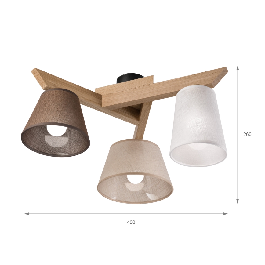 Brilagi - LED  Kiinteä kattokruunu ANTHONY 3xE14/40W/230V tammi