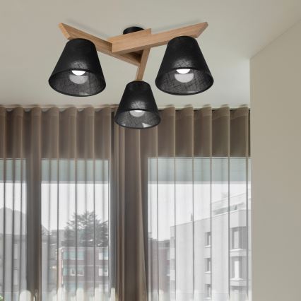 Brilagi - LED  Kiinteä kattokruunu ANTHONY 3xE14/40W/230V tammi/musta