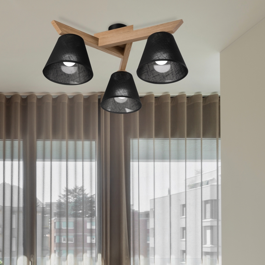 Brilagi - LED  Kiinteä kattokruunu ANTHONY 3xE14/40W/230V tammi/musta