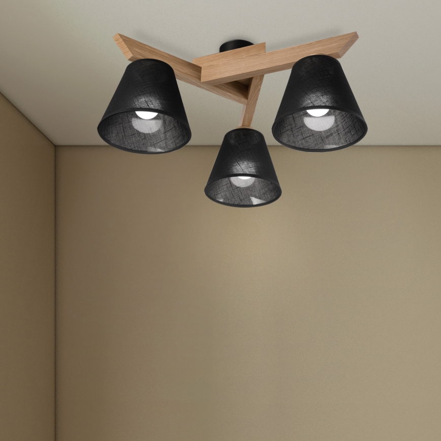 Brilagi - LED  Kiinteä kattokruunu ANTHONY 3xE14/40W/230V tammi/musta