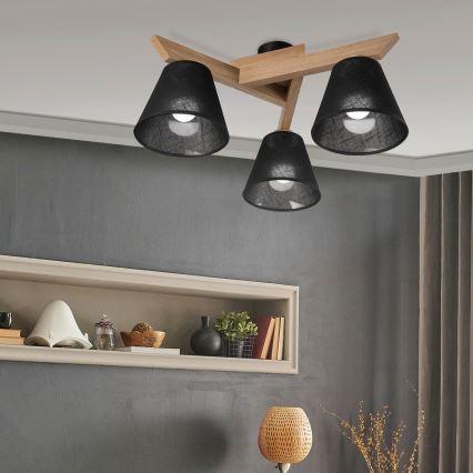 Brilagi - LED  Kiinteä kattokruunu ANTHONY 3xE14/40W/230V tammi/musta