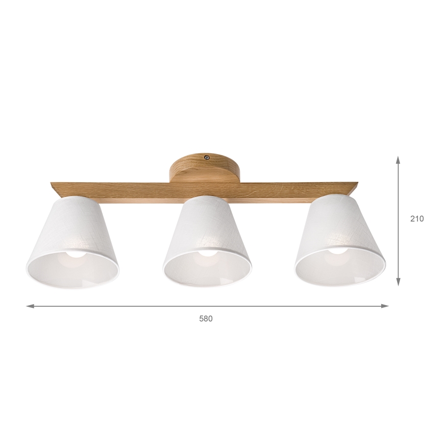 Brilagi - LED  Kiinteä kattokruunu ANTHONY 3xE14/40W/230V tammi/valkoinen