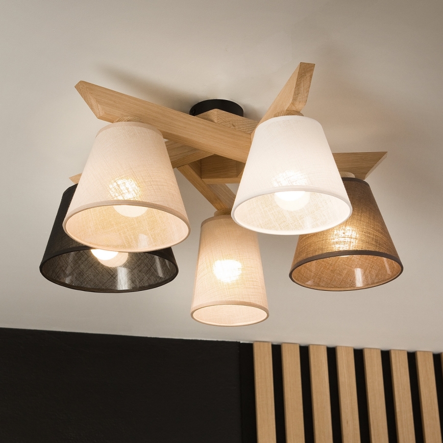Brilagi - LED  Kiinteä kattokruunu ANTHONY 5xE14/40W/230V tammi