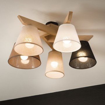 Brilagi - LED  Kiinteä kattokruunu ANTHONY 5xE14/40W/230V tammi
