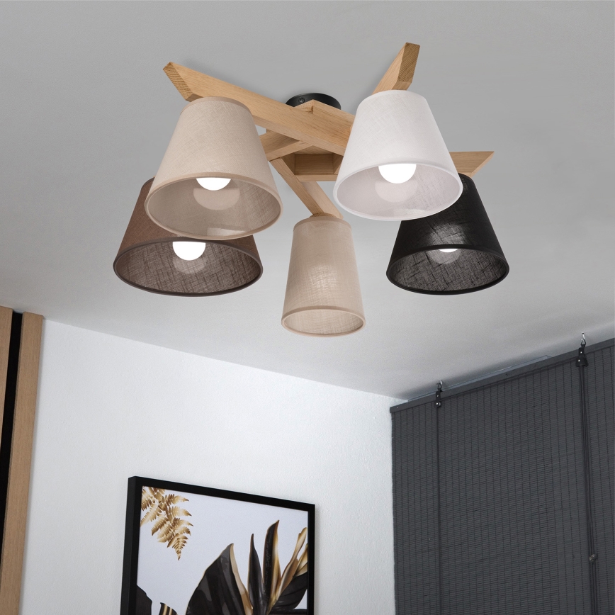 Brilagi - LED  Kiinteä kattokruunu ANTHONY 5xE14/40W/230V tammi
