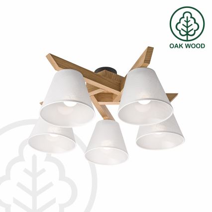 Brilagi - LED  Kiinteä kattokruunu ANTHONY 5xE14/40W/230V tammi/valkoinen