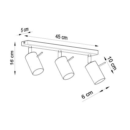 Brilagi -  LED-kohdevalaisin ASMUS 3xGU10/7W/230V musta