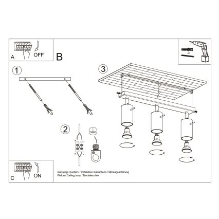 Brilagi -  LED-kohdevalaisin ASMUS 3xGU10/7W/230V musta