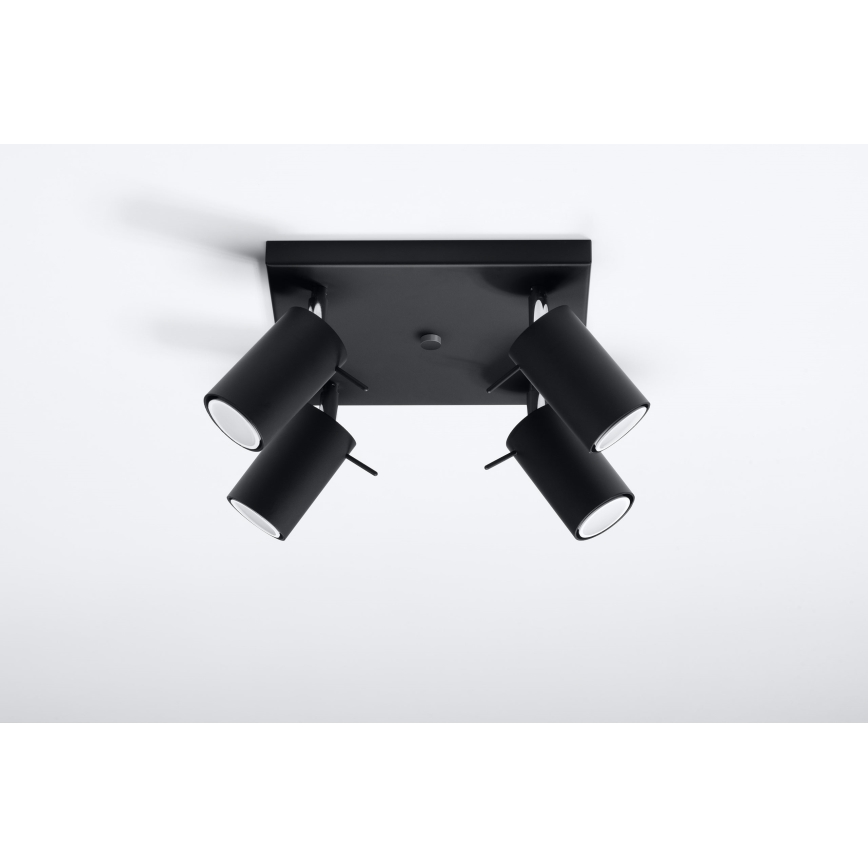 Brilagi -  LED-kohdevalaisin ASMUS 4xGU10/7W/230V musta