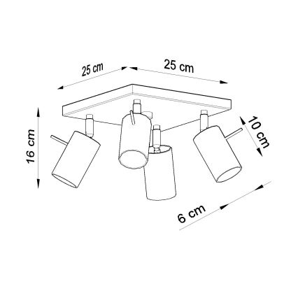 Brilagi -  LED-kohdevalaisin ASMUS 4xGU10/7W/230V musta