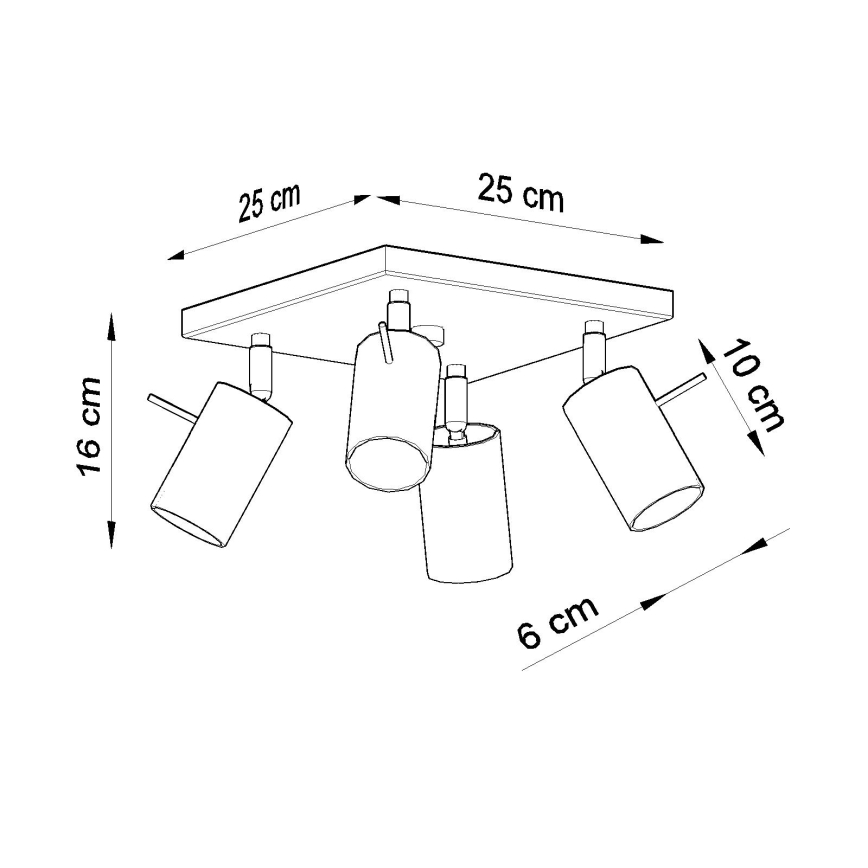 Brilagi -  LED-kohdevalaisin ASMUS 4xGU10/7W/230V musta