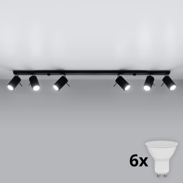 Brilagi -  LED-kohdevalaisin ASMUS 6xGU10/7W/230V musta