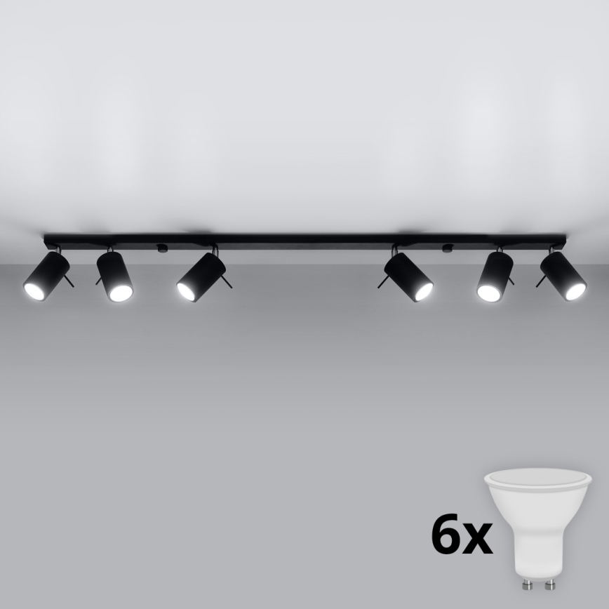 Brilagi -  LED-kohdevalaisin ASMUS 6xGU10/7W/230V musta