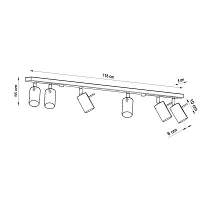 Brilagi -  LED-kohdevalaisin ASMUS 6xGU10/7W/230V musta