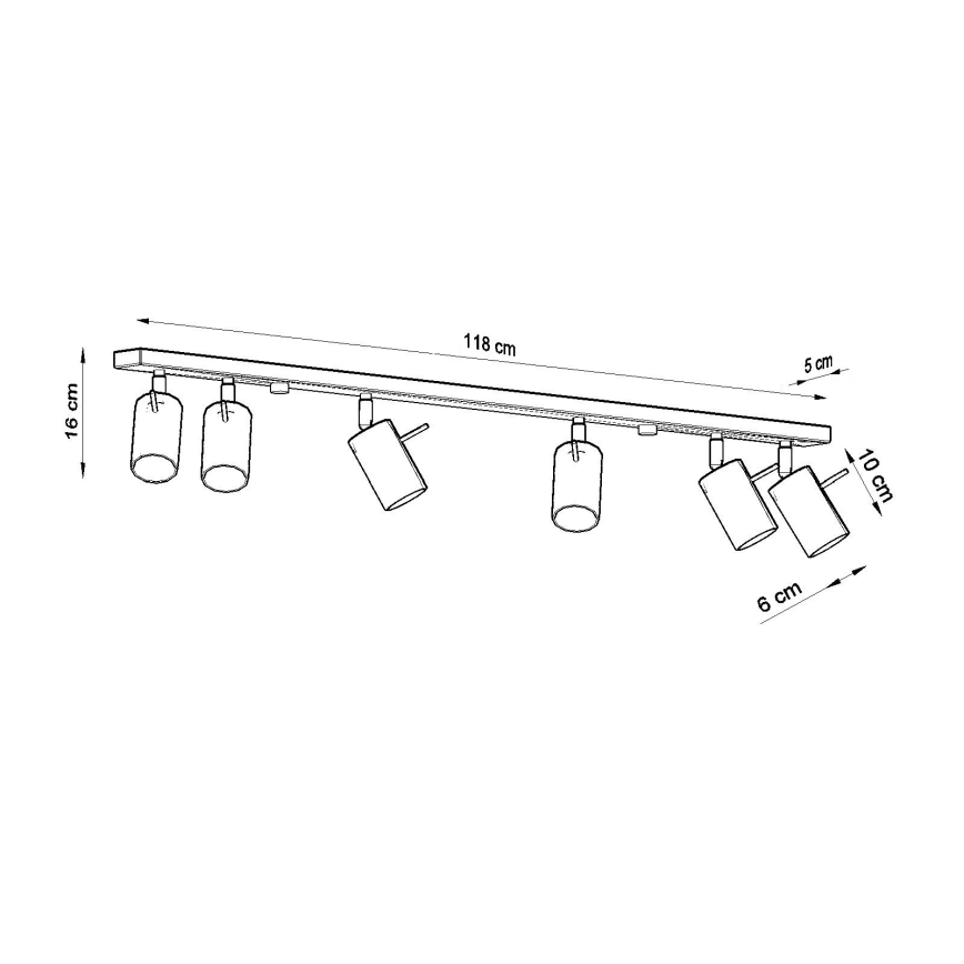 Brilagi -  LED-kohdevalaisin ASMUS 6xGU10/7W/230V musta