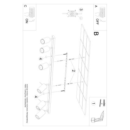 Brilagi -  LED-kohdevalaisin ASMUS 6xGU10/7W/230V musta