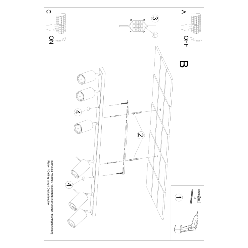 Brilagi -  LED-kohdevalaisin ASMUS 6xGU10/7W/230V musta