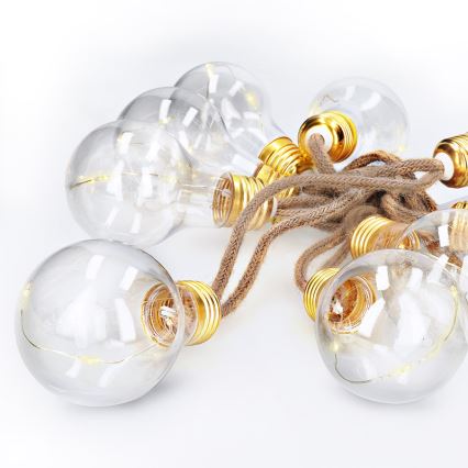 Brilagi - LED Koristeketju 10xLED/3xAA 1,8m lämmin valkoinen