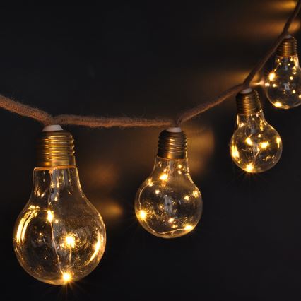 Brilagi - LED Koristeketju 10xLED/3xAA 1,8m lämmin valkoinen