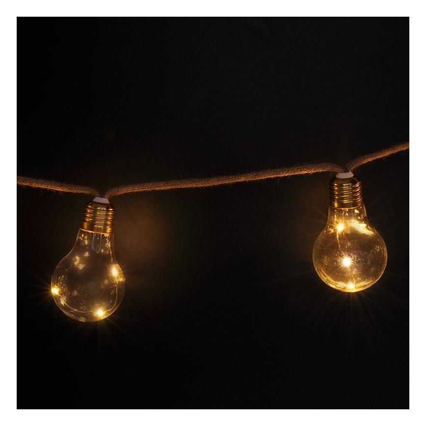 Brilagi - LED Koristeketju 10xLED/3xAA 1,8m lämmin valkoinen