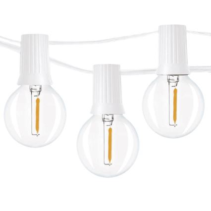 Brilagi - LED koristeketju ulkokäyttöön SEPPELE 25xE12 20m valkoinen IP44 lämpimänvalkoinen