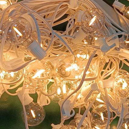 Brilagi - LED koristeketju ulkokäyttöön SEPPELE 25xE12 20m valkoinen IP44 lämpimänvalkoinen