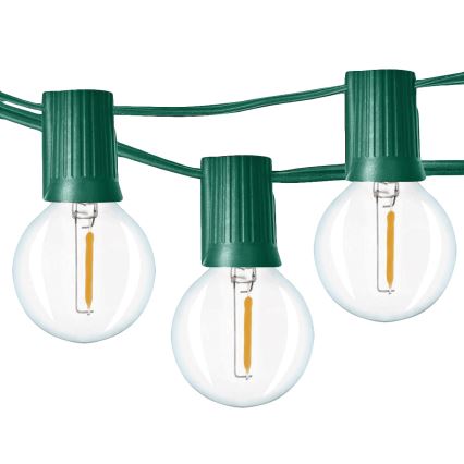 Brilagi - LED koristeketju ulkokäyttöön SEPPELE 25xE12 20m vihreä IP44 lämpimänvalkoinen
