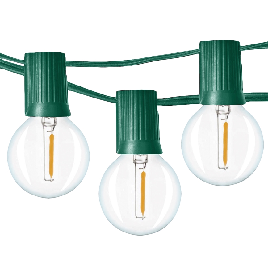 Brilagi - LED koristeketju ulkokäyttöön SEPPELE 25xE12 20m vihreä IP44 lämpimänvalkoinen