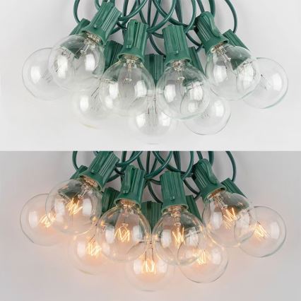 Brilagi - LED koristeketju ulkokäyttöön SEPPELE 25xE12 20m vihreä IP44 lämpimänvalkoinen