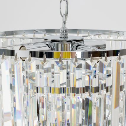 Brilagi - LED Kristalli-ketjukattokruunu MOZART 5xE14/40W/230V kiiltävä kromi