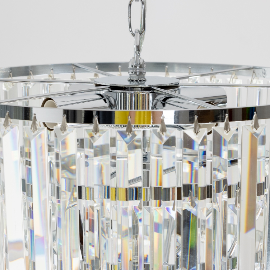 Brilagi - LED Kristalli-ketjukattokruunu MOZART 5xE14/40W/230V kiiltävä kromi