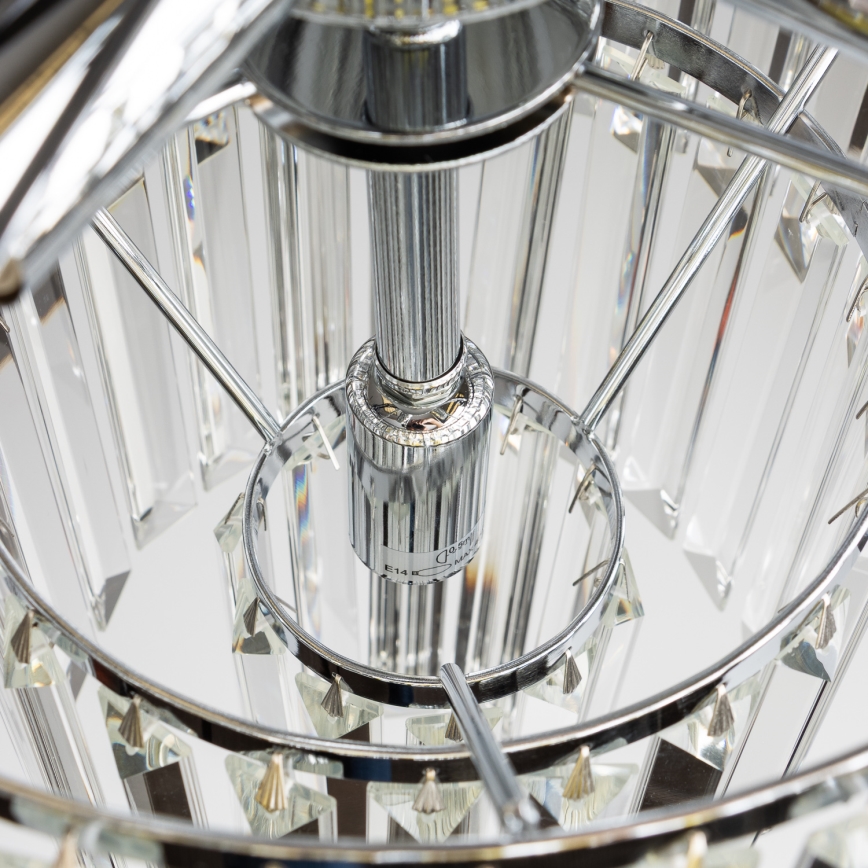 Brilagi - LED Kristalli-ketjukattokruunu MOZART 5xE14/40W/230V kiiltävä kromi