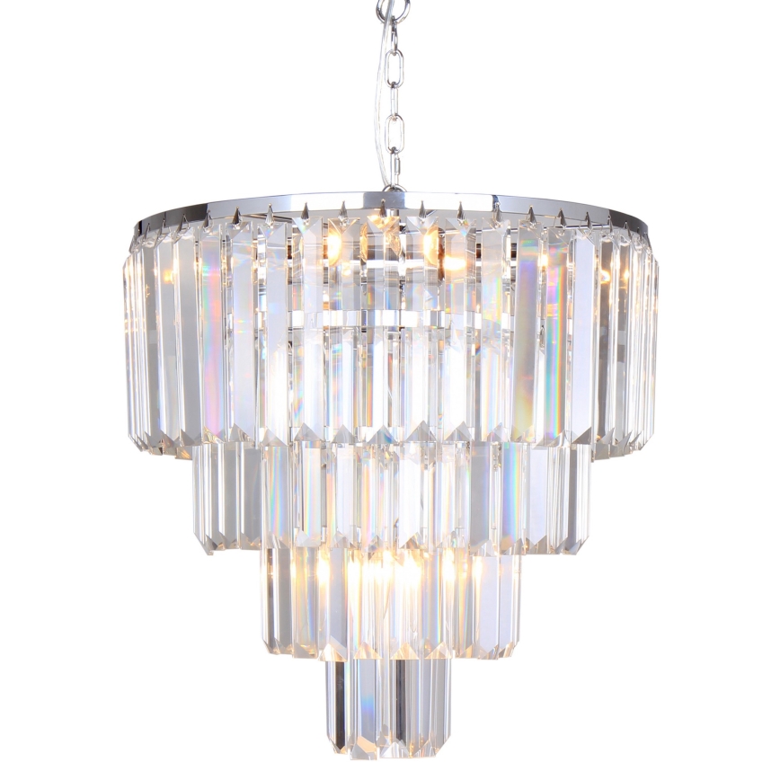 Brilagi - LED Kristalli-ketjukattokruunu MOZART 5xE14/40W/230V kiiltävä kromi