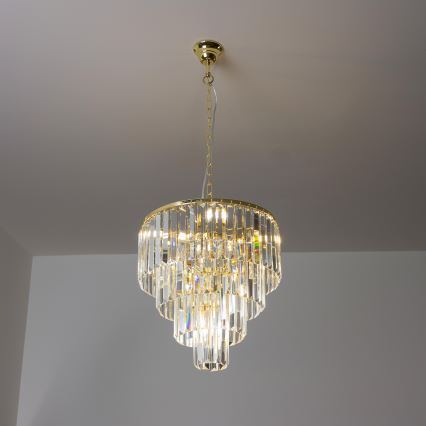 Brilagi - LED Kristalli-ketjukattokruunu MOZART 5xE14/40W/230V kulta