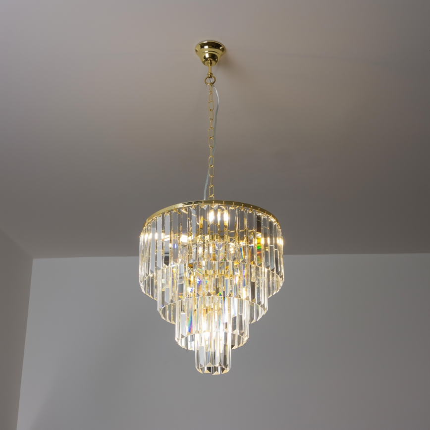 Brilagi - LED Kristalli-ketjukattokruunu MOZART 5xE14/40W/230V kulta