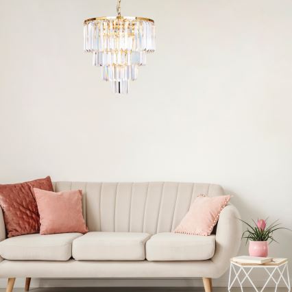 Brilagi - LED Kristalli-ketjukattokruunu MOZART 5xE14/40W/230V kulta