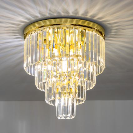 Brilagi - LED Kristallikattovalaisin MOZART 5xE14/40W/230V kulta