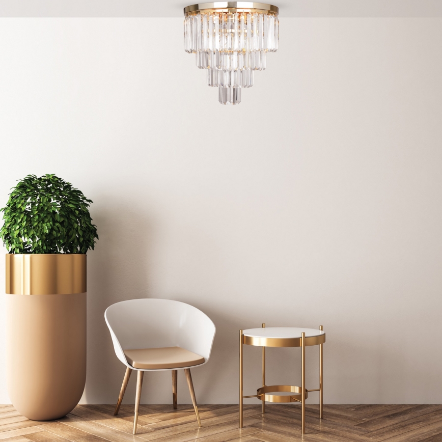 Brilagi - LED Kristallikattovalaisin MOZART 5xE14/40W/230V kulta