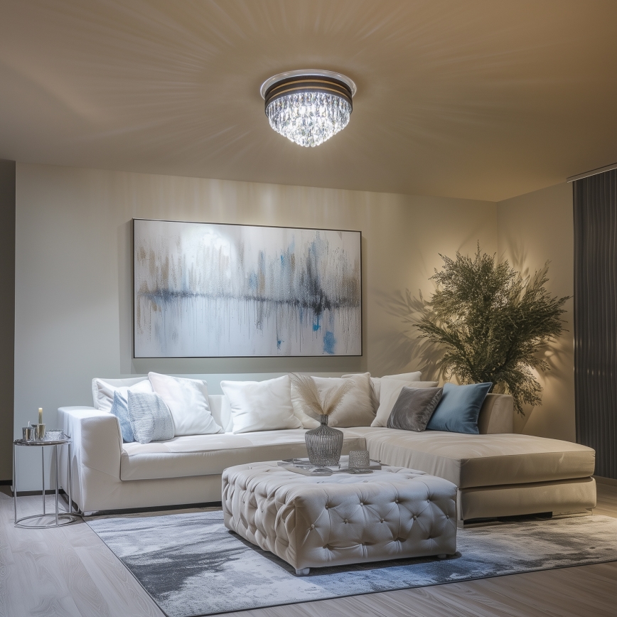 Brilagi - LED Kristallikattovalaisin VELURE 5xE14/40W/230V musta