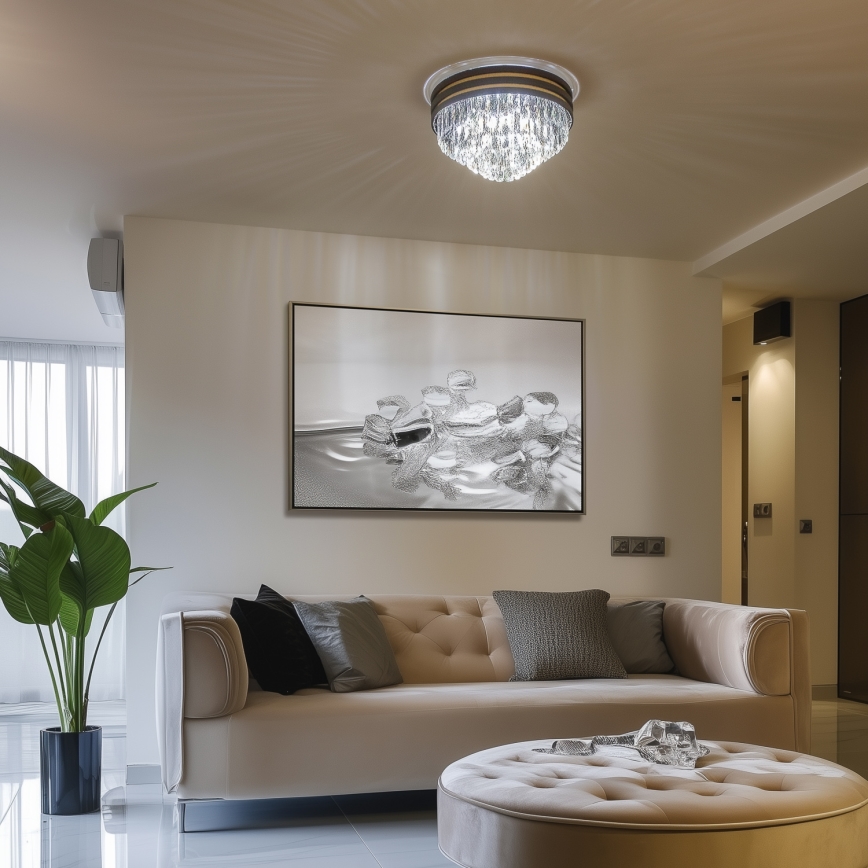 Brilagi - LED Kristallikattovalaisin VELURE 5xE14/40W/230V musta