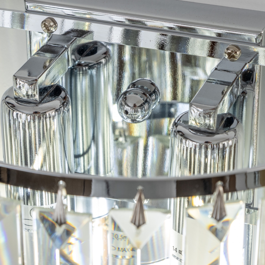 Brilagi - LED Kristalliseinävalaisin MOZART 2xE14/40W/230V kiiltävä kromi